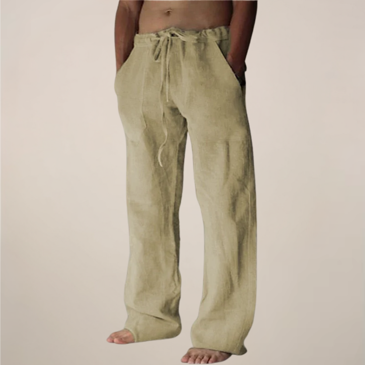 Clamie | Men’s Linen Blend Relaxed Fit Trousers