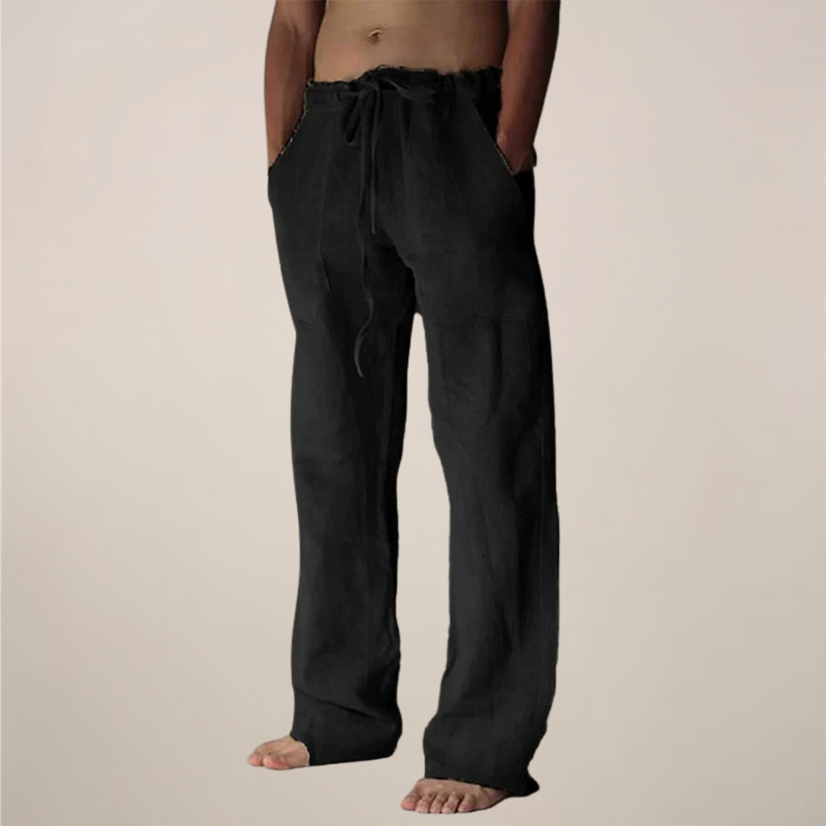 Clamie | Men’s Linen Blend Relaxed Fit Trousers