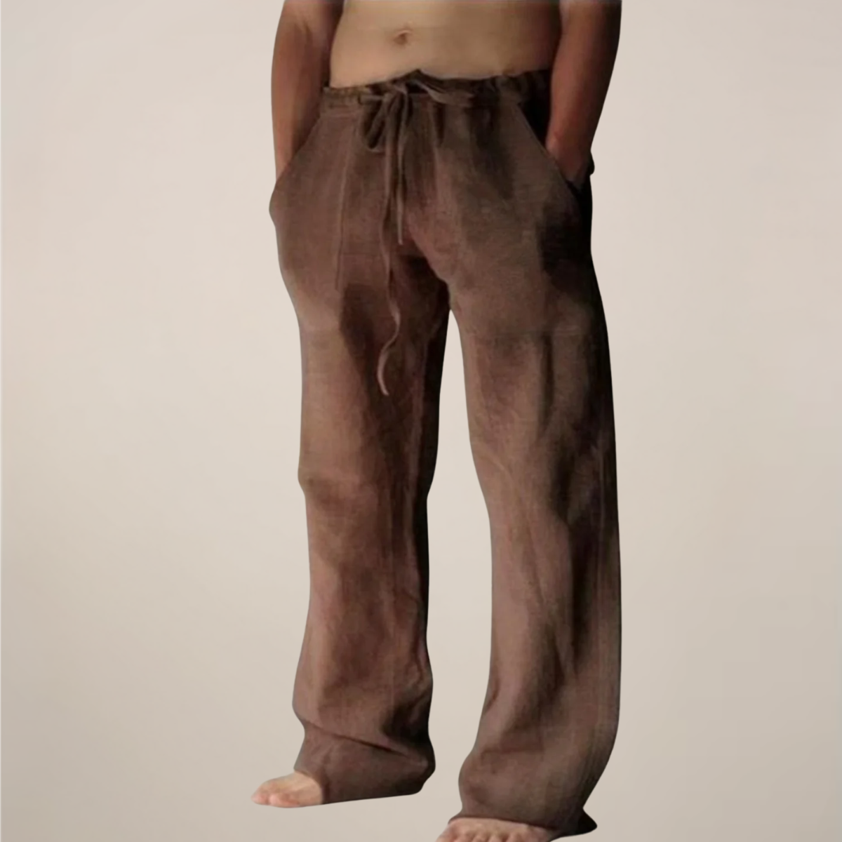 Clamie | Men’s Linen Blend Relaxed Fit Trousers