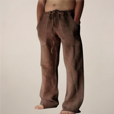 Clamie | Men’s Linen Blend Relaxed Fit Trousers