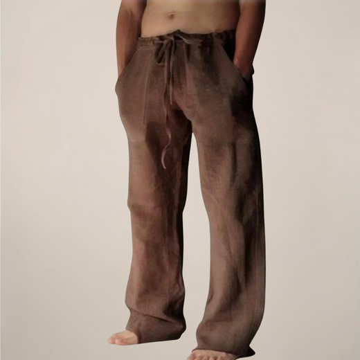 Clamie | Men’s Linen Blend Relaxed Fit Trousers