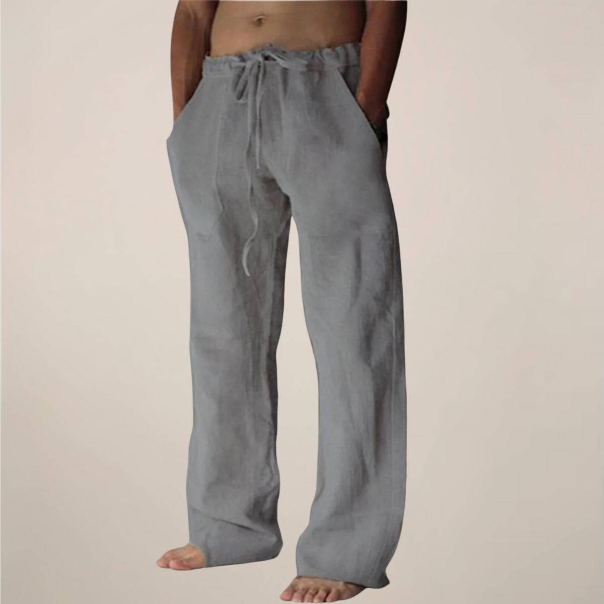 Clamie | Men’s Linen Blend Relaxed Fit Trousers