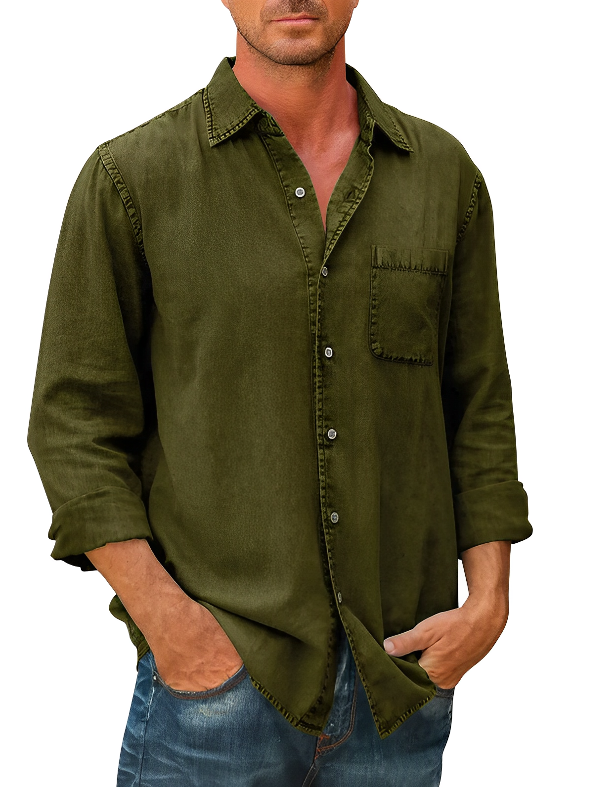 Bruno | Men’s Long Sleeve Denim Shirt