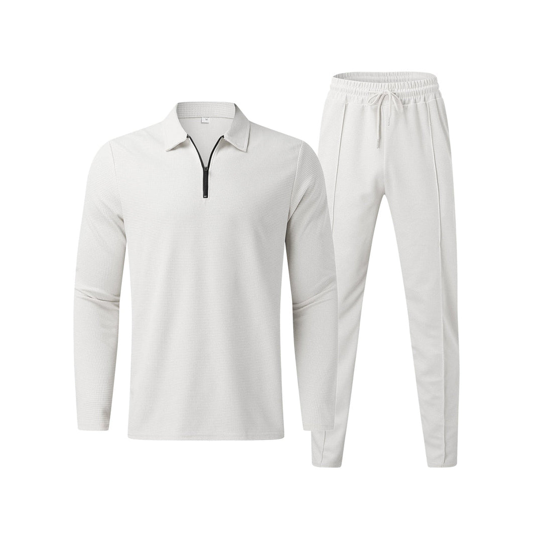Quen | Men’s Long Sleeve Polo Shirt and Trouser Set