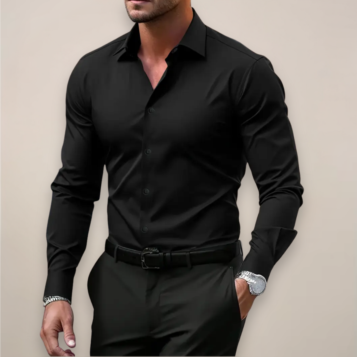 Cavero | Men’s Classic Notched Collar Button Shirt