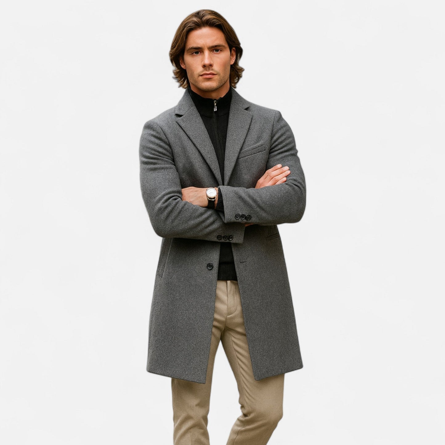 Drakey | Men’s Tailored Long Trench Coat