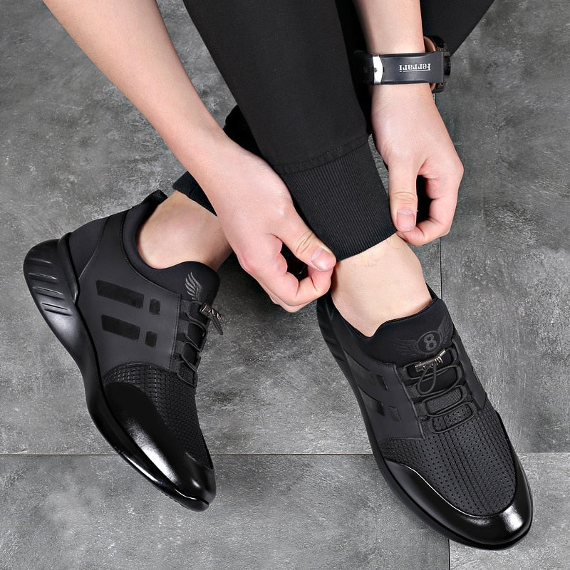 Travis | Men’s Premium Faux Leather Comfort Sneakers