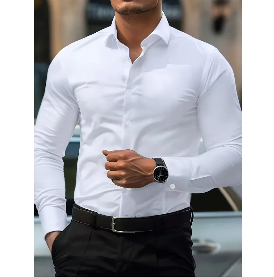 Tedd | Men’s Slim Fit White Button-Down Shirt
