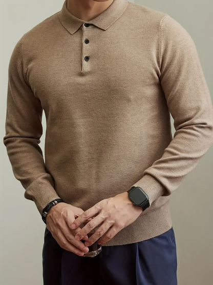Sanfel | Men’s Stylish Knit Polo Sweater