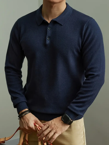 Sanfel | Men’s Stylish Knit Polo Sweater