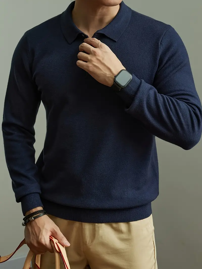 Sanfel | Men’s Stylish Knit Polo Sweater