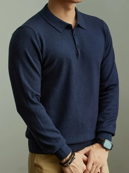 Sanfel | Men’s Stylish Knit Polo Sweater