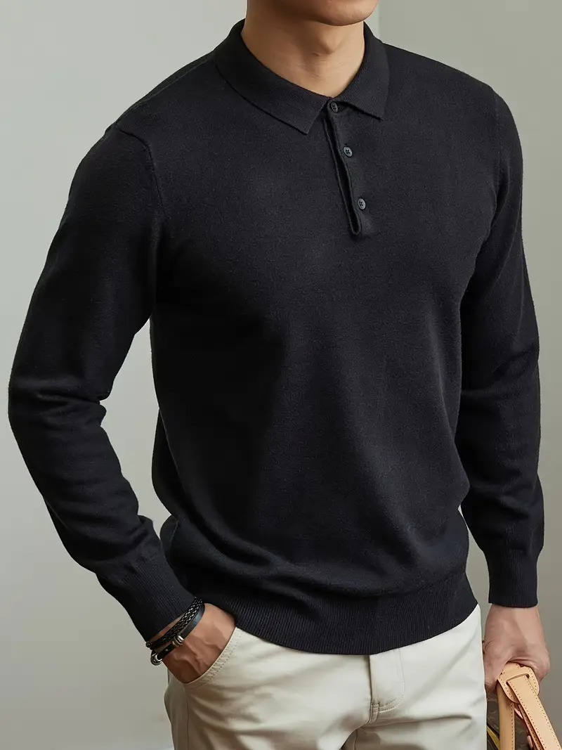 Sanfel | Men’s Stylish Knit Polo Sweater