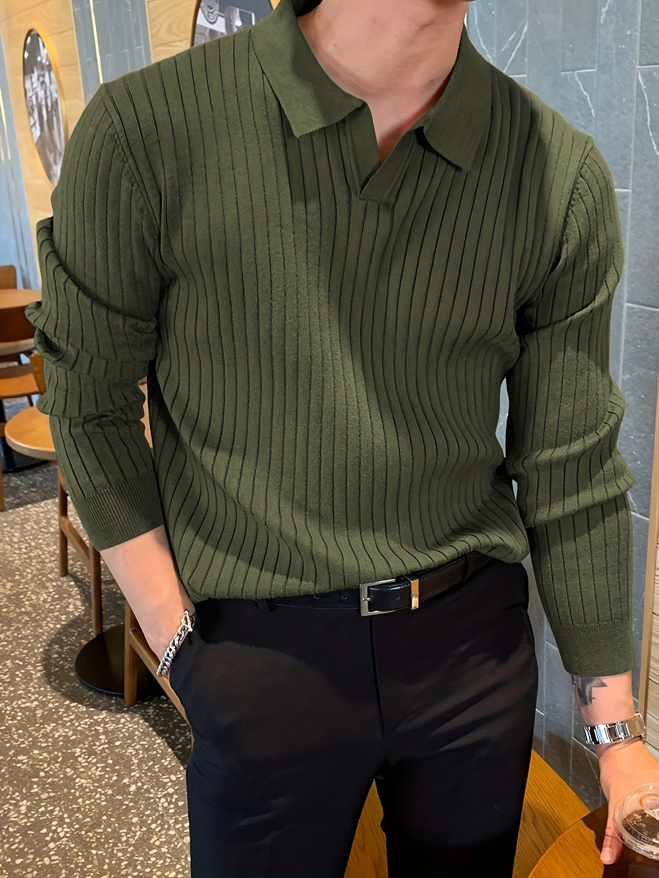 Charlon | Men’s V-Neck Knit Sweater