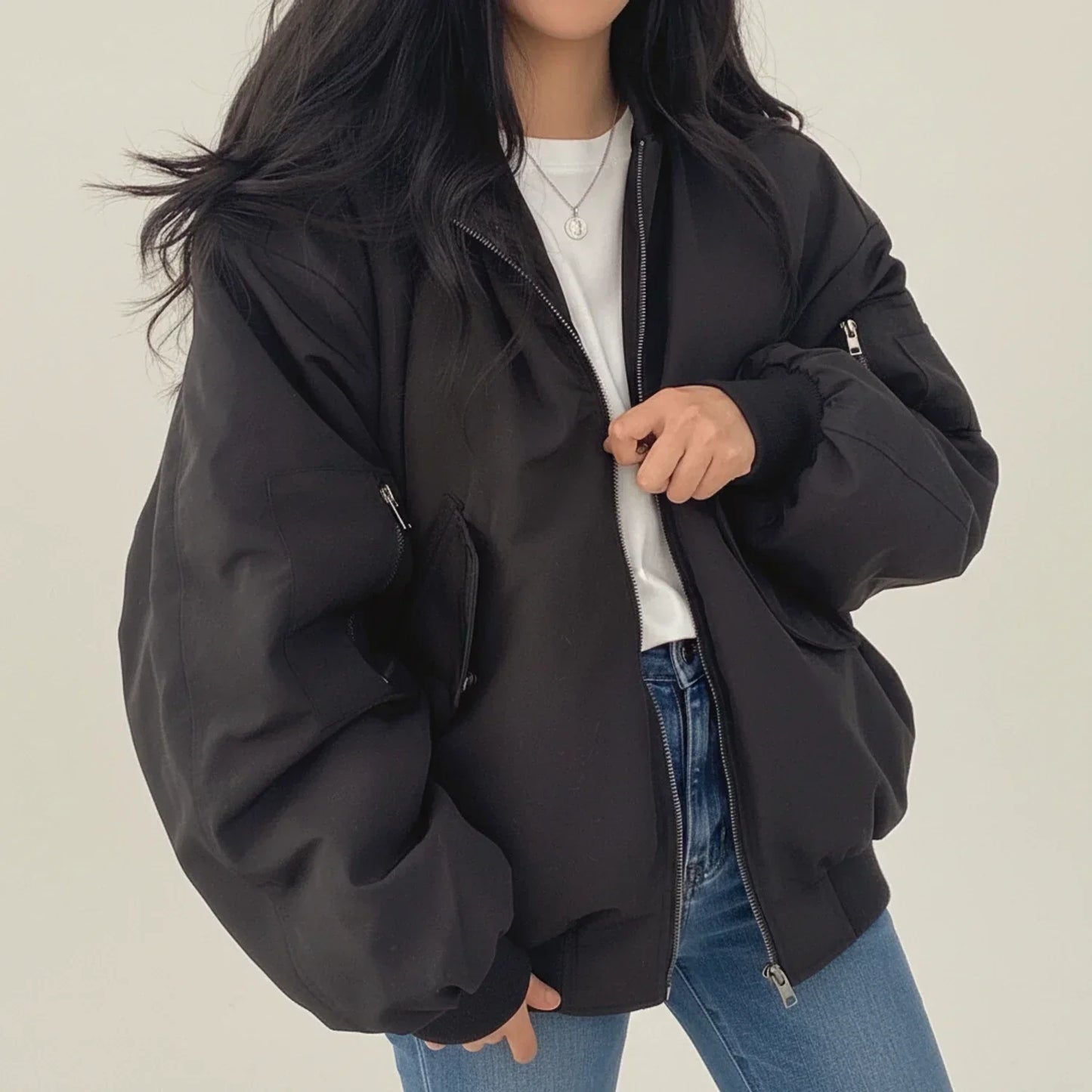 Namieh | Women’s Fur Hooded Bomber Jacket