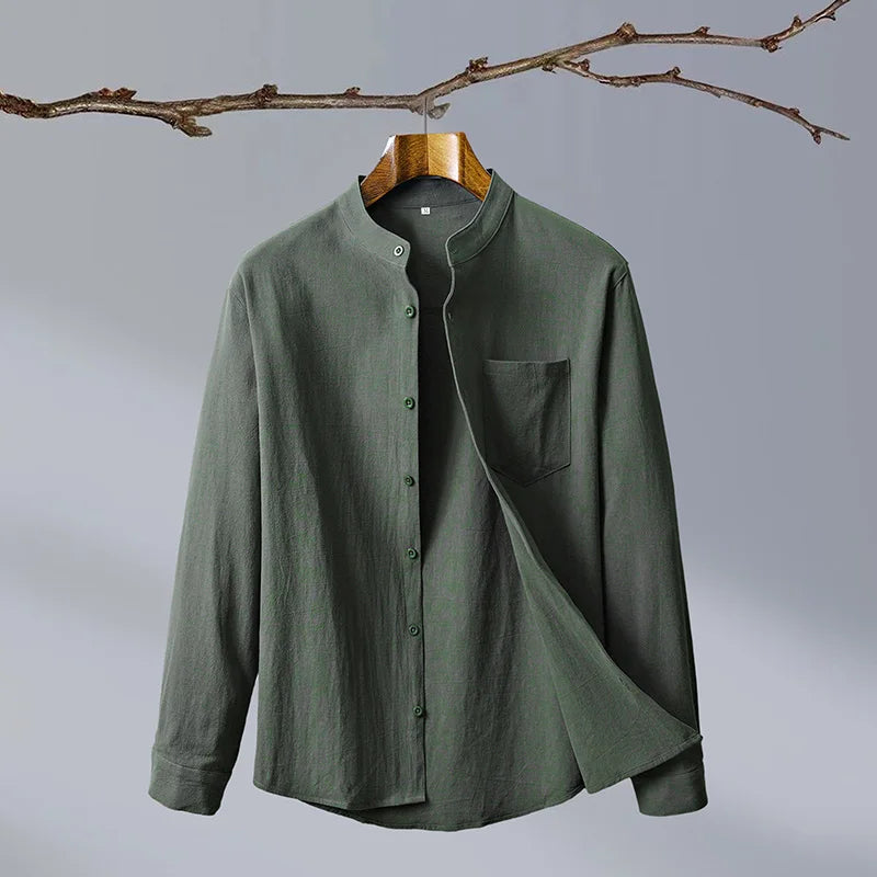 Nolland | Men’s Tailored Linen Blend Button-Up Shirt