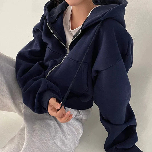 Norie | Women’s Zippered Wide Sweatshirt