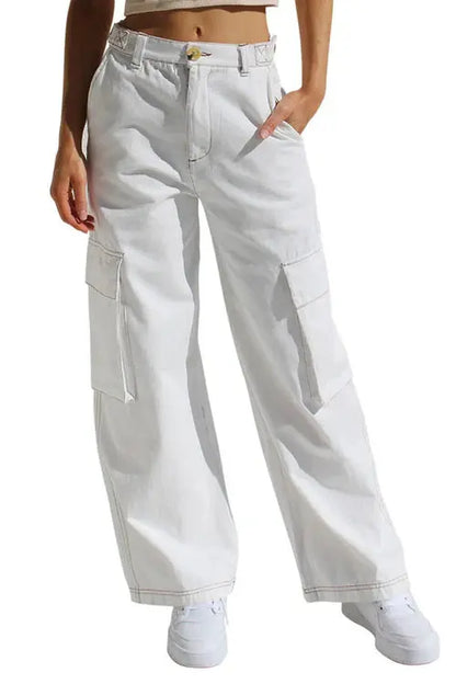Sabine | Women’s Light Grey Cargo Trousers