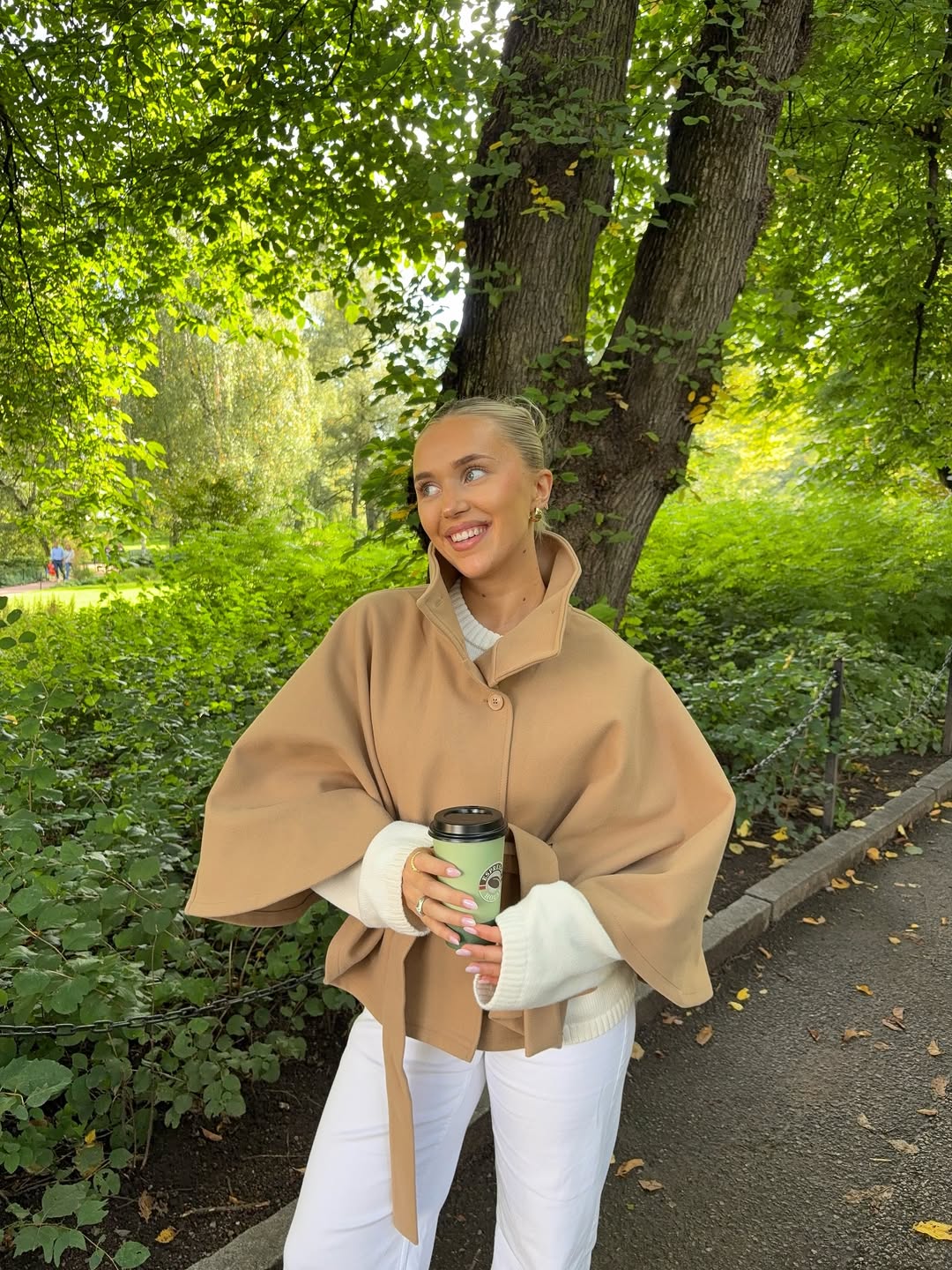 Oona | Women’s High Neck Belted Cape Jacket