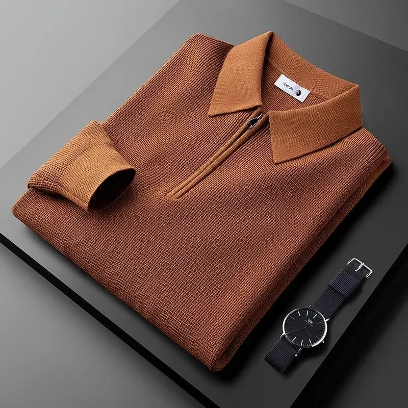 Owen | Men’s Hampton Waffle Knit Quarter-Zip Shirt