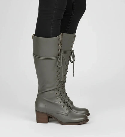 Pria | Women’s Knee-High Lace-Up Block Heel Boots