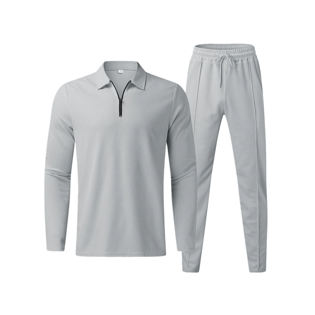 Quen | Men’s Long Sleeve Polo Shirt and Trouser Set