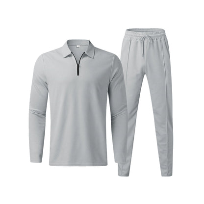 Quen | Men’s Long Sleeve Polo Shirt and Trouser Set