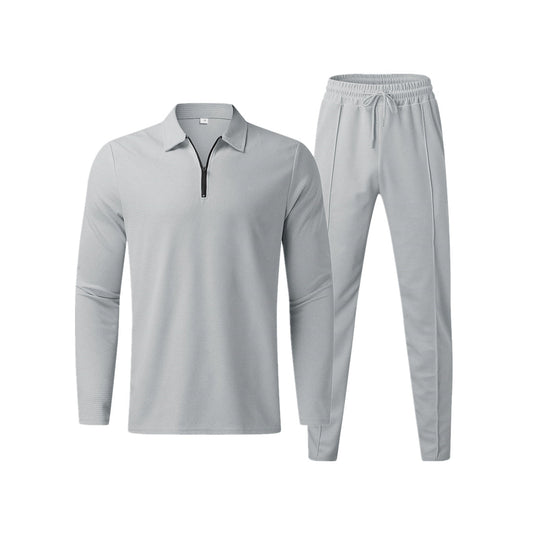Quen | Men’s Long Sleeve Polo Shirt and Trouser Set