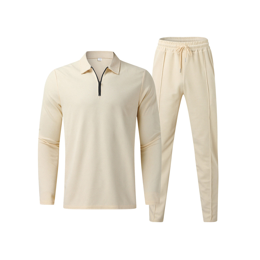 Quen | Men’s Long Sleeve Polo Shirt and Trouser Set