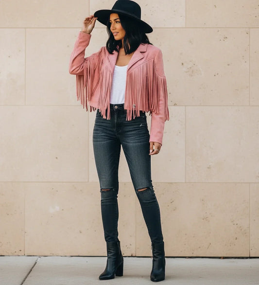 Reyana | Women’s Western Fringe Cropped Jacket