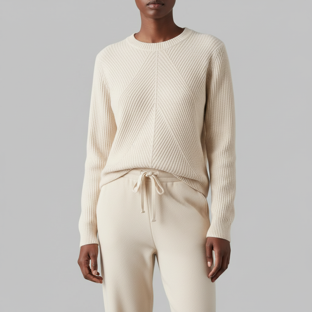 Ribbed Knit Tracksuit Set | Women's Joggers and Pullover