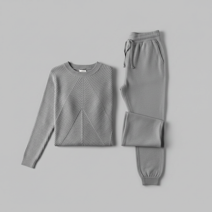 Ribbed Knit Tracksuit Set | Women's Joggers and Pullover
