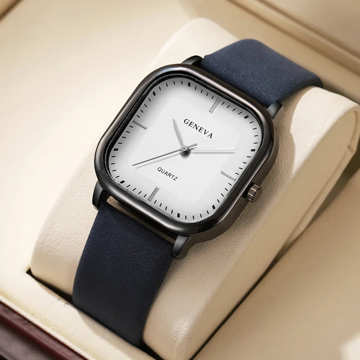 Neves | Men’s Square Minimalist Leather Watch