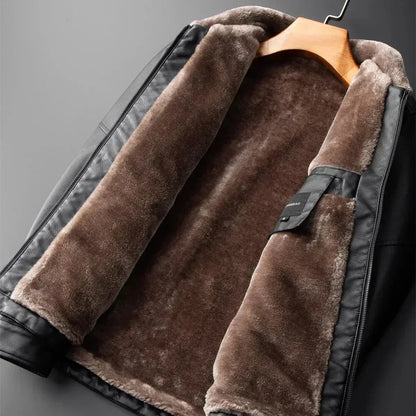 Tinsley | Men’s Leather Jacket with Fleece Interior