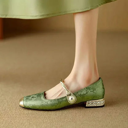 Jeffy | Women’s Satin Square Toe Pumps