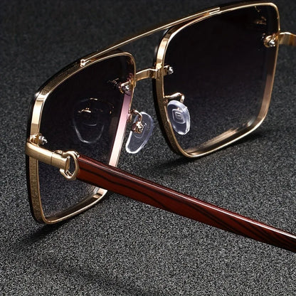 Cavaro | Men’s Metal & Wood Accent Sunglasses