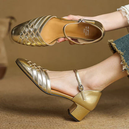 Avora | Women’s Leather Block Heel Sandals