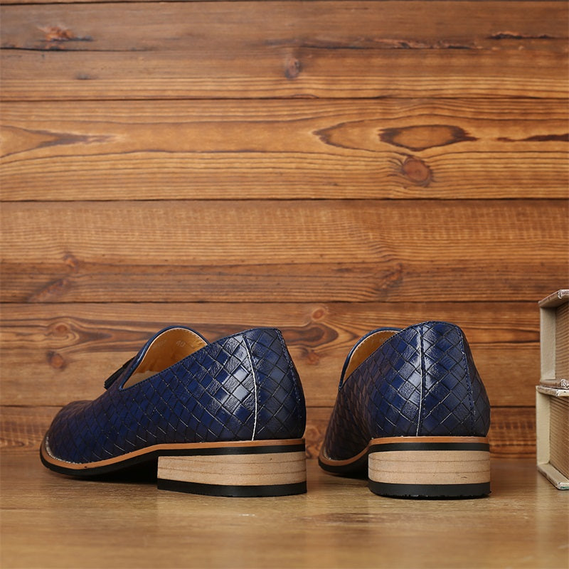 Tobias | Men’s Woven Leather Tassel Loafers