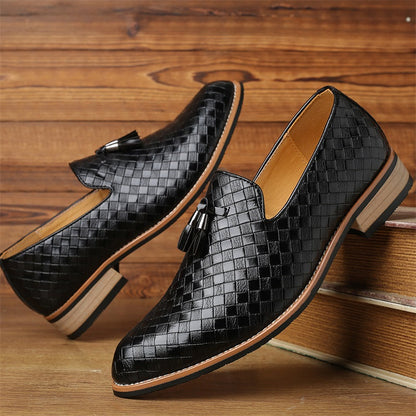 Tobias | Men’s Woven Leather Tassel Loafers