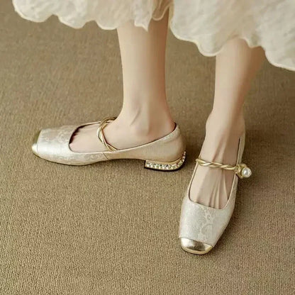 Jeffy | Women’s Satin Square Toe Pumps
