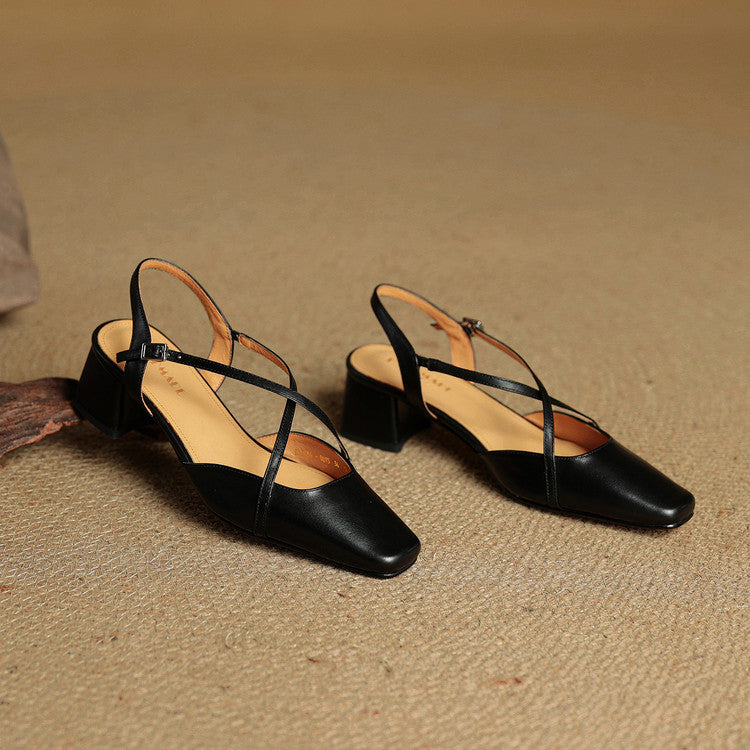 Gili | Women’s Leather Block Heel Sandals