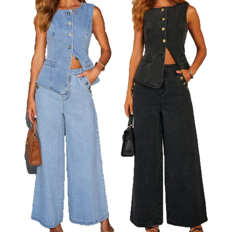 Jadiel | Women’s Sleeveless Denim Co-Ord Set