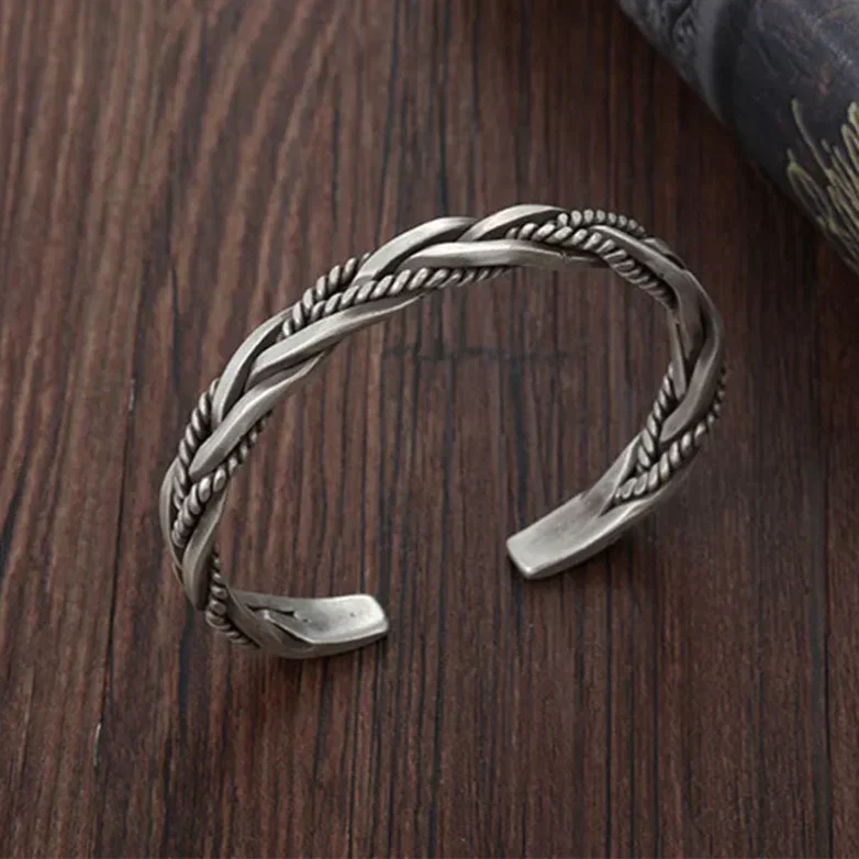 Gregory | Men’s Sterling Silver Braided Cuff Bracelet