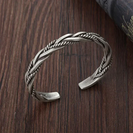 Gregory | Men’s Sterling Silver Braided Cuff Bracelet