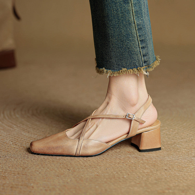 Gili | Women’s Leather Block Heel Sandals