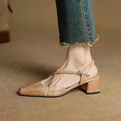 Gili | Women’s Leather Block Heel Sandals