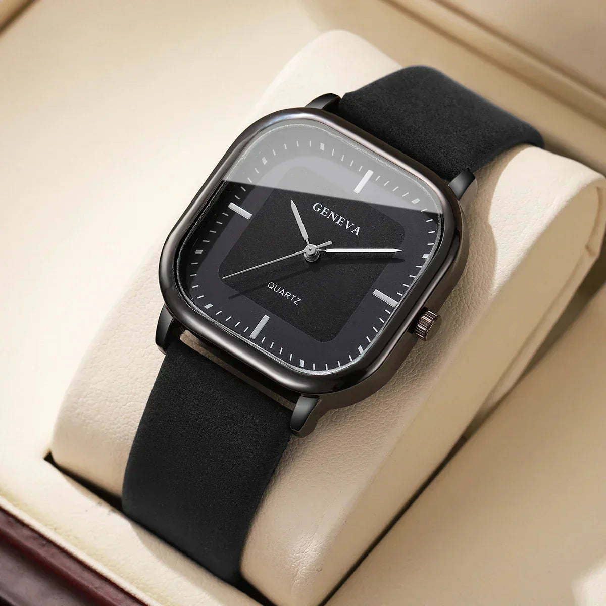 Neves | Men’s Square Minimalist Leather Watch
