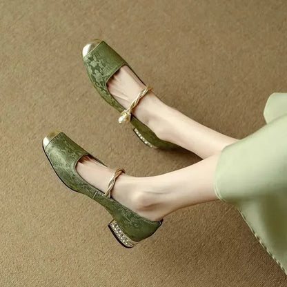 Jeffy | Women’s Satin Square Toe Pumps