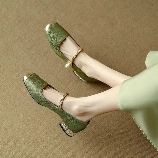 Jeffy | Women’s Satin Square Toe Pumps