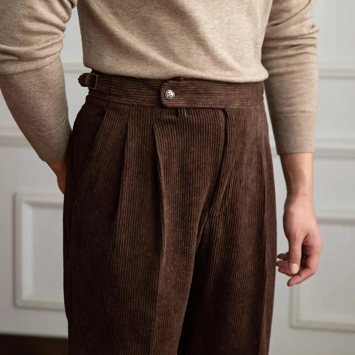 Norman | Men’s High-Waisted Corduroy Trousers